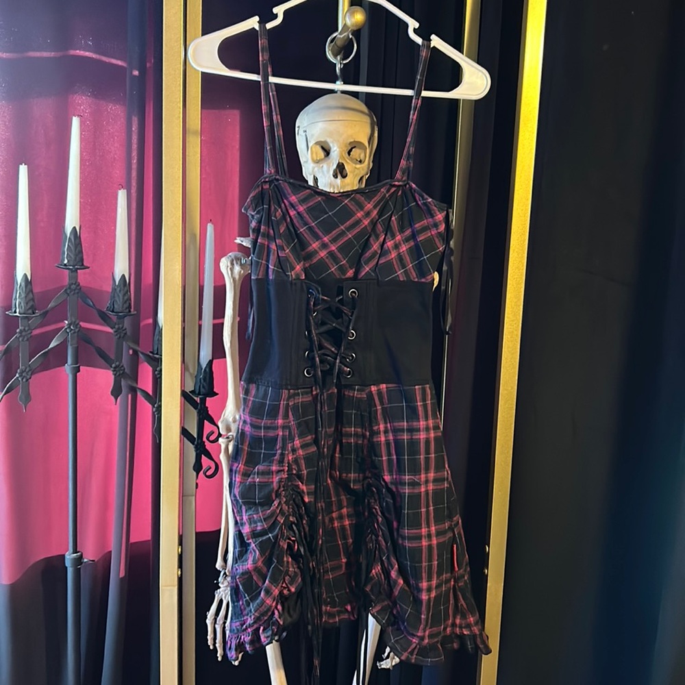 Vintage Tripp nyc plaid goth corset dress